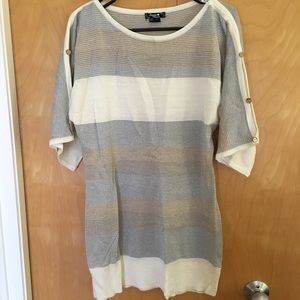 Cream 3/4 length sweater dress. Large.